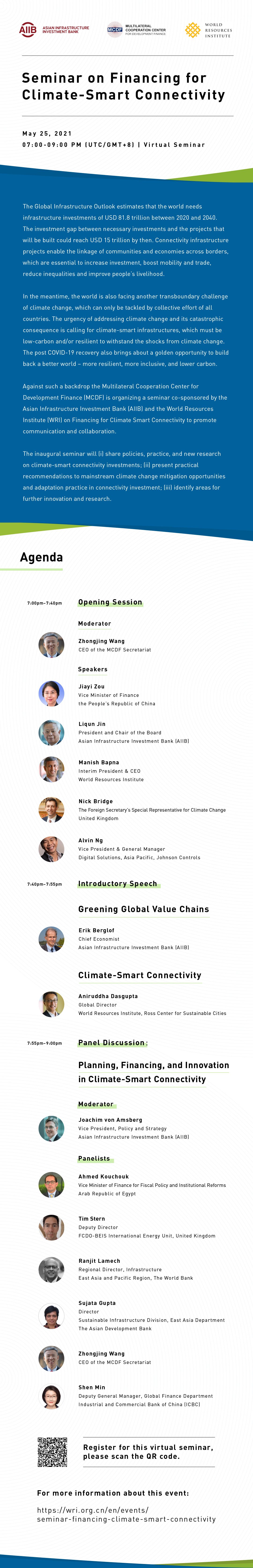 AIIB-MCDF-WRI Climate Seminar Program